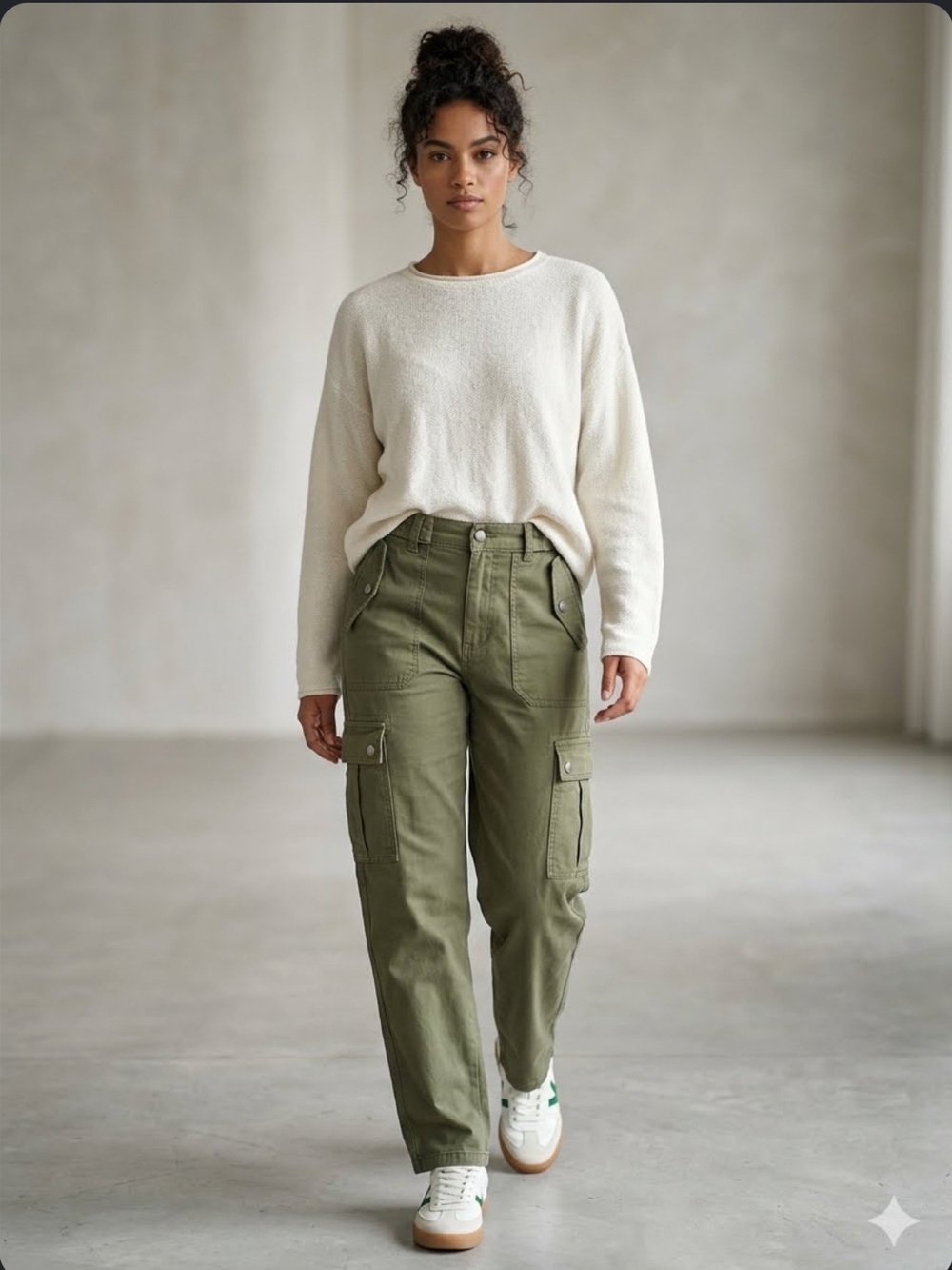 Y2K & Retro women Green Cargo Pants NWT